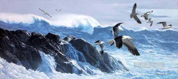  Wellen Kunst - Vögel auf den Wellen